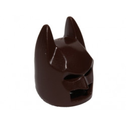 Minifigure, Headgear Mask Batman Cowl (Angular Ears, Pronounced Brow): {тъмно кафяв}