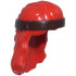 Red Minifigure, Hair Long, Wavy, Braid with Molded Dark Brown Headband Pattern: {ярко червен}
