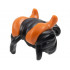 Minifigure, Hair with Side Bangs and Bun with Molded Dark Orange Horns Pattern: {черен}