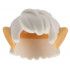 Minifigure, Hair Short, Thick and Messy with Molded Medium Tan Elf Ears Pattern: {бял}