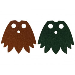 Minifigure Cape Cloth, 7 Points with Reddish Brown and Dark Green Sides - Traditional Starched Fabric: {неопределен}