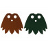 Minifigure Cape Cloth, 7 Points with Reddish Brown and Dark Green Sides - Traditional Starched Fabric: {неопределен}