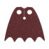Minifigure Cape Cloth with Top Holes and Scalloped 5 Points Bottom (Batman), Long, Circle Neck Cut - Spongy Stretchable Fabric: {тъмно кафяв}