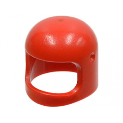 Minifigure, Headgear Helmet Space / Town with Thin Chin Strap - with Visor Dimples: {ярко червен}