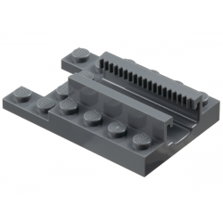 Plate, Modified 4 x 6 with 1 x 2 Cutout and Gear Track (Ninjago Dragon Spinjitzu Spinner Launcher): {тъмно каменно сив}