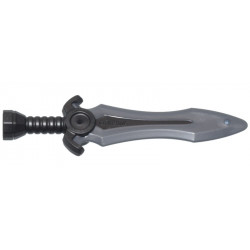 Minifigure, Weapon Sword with Stud with Molded Flat Silver Blade Pattern: {титаниево метален}