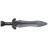 Minifigure, Weapon Sword with Stud with Molded Flat Silver Blade Pattern: {титаниево метален}