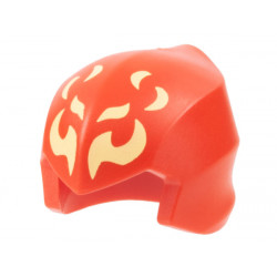 Minifigure, Headgear Ninjago Wrap / Hood Smooth with Bright Light Yellow Flames Pattern: {ярко червен}