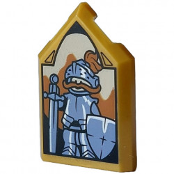 Tile, Modified 2 x 3 Pentagonal with HP Portrait - Sir Cadogan Pattern: {топло златист}