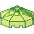 Windscreen 6 x 6 x 2 Octagonal Canopy without Axle Hole: {прозрачно флуорисциращо зелен}