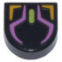 Tile, Round 1 x 1 Half Circle Extended with Dark Pink, Bright Light Orange, and Lime RGB Gaming Mouse Pattern: {черен}