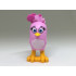 Body Angry Birds Stella with Fixed Flexible Rubber Bright Light Orange Beak and Printed Black Eyebrows, Eyelashes, Dark Azure Eyes, Magenta Feathers, White Stomach, and Bright Light Orange Feet Pattern: {светло пурпурен}
