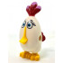 Body Angry Birds Matilda with Fixed Flexible Rubber Bright Light Orange Beak and Printed Black Eyebrows, Eyelashes, Medium Azure Eyes, Dark Red Feathers with Bright Pink Tips, and Bright Light Orange Feet Pattern: {бял}