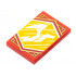 Tile 2 x 3 with White Dragon Flying on Bright Light Orange Background with Gold Trim Pattern (Ninjago Speed Banner): {ярко червен}
