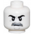 White Minifigure, Head Black Eyebrows, Light Bluish Gray and Dark Bluish Gray Moustache, and Round Chin Outline Pattern - Vented Stud: {бял}
