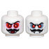 White Minifigure, Head Dual Sided Red Eyes, Black Moustache, Fangs, and Red Eye Circles / Dark Bluish Gray Eye Circles Pattern - Vented Stud: {бял}