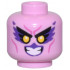 Bright Pink Minifigure, Head Alien Black Eyebrows, Dark Purple Feathers and Lips, Yellow Eyes, and Dark Pink Cheek Lines Pattern - Vented Stud: {светло пурпурен}