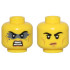 Yellow Minifigure, Head Dual Sided Female Black Eyebrows, Medium Nougat Lips and Cheek Lines, Dark Bluish Gray Face Paint, Angry / Closed Mouth Frown Pattern - Vented Stud: {ярко жълт}