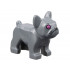 Dog, French Bulldog with Dark Pink Eyes, Silver Nose, Robot Pattern: {сребърно метален}
