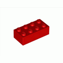 Тухличка 2X4: {ярко червен}