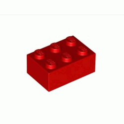 Тухличка 2X3: {ярко червен}