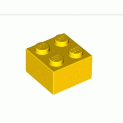 Тухличка 2X2: {ярко жълт}