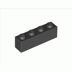 Тухличка 1X4: {черен}