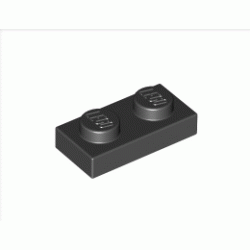 Плочка 1X2: {черен}