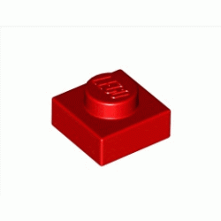 Плочка 1X1: {ярко червен}