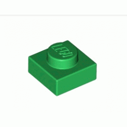 Плочка 1X1: {тъмно зелен}