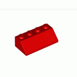 Покривна плочка 2X4/45°: {ярко червен}