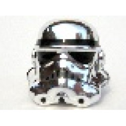 Minifigure, Headgear Helmet SW Stormtrooper, 2 Chin Holes Pattern: {хромирано сребрист}