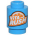 Brick, Round 1 x 1 with Orange and White 'ViTA RUSH' Logo Pattern: {тъмно небесносин}