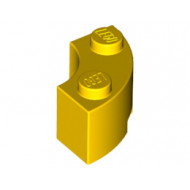 Brick, Round Corner 2 x 2 Macaroni with Stud Notch: {ярко жълт}