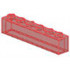 Brick 1 x 6 without Bottom Tubes: {прозрачно червен}