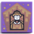 Tile 2 x 2 with HP Chocolate Frog Card Helga Hufflepuff Pattern: {светло виолетов}