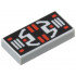 Tile 1 x 2 with Red and Light Bluish Gray Controls, Stripes and Rectangles on Black Panel Pattern: {умерено каменно сив}
