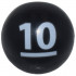 Technic Ball Joint with White Number 10 and Underline Pattern: {черен}