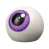 Technic Ball Joint with Eye with Black Pupil and Medium Lavender Iris with Dark Purple Rim Pattern: {бял}