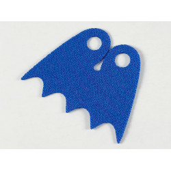 Minifigure Cape Cloth, Short, Scalloped 5 Points (Batman), Tear-Drop Neck Cut - Spongy Stretchable Fabric: {ярко син}