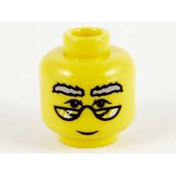 Minifigure, Head Glasses with HP Dumbledore Pattern - Blocked Open Stud: {ярко жълт}