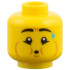 Minifigure, Head Black Eyebrows, Medium Azure Sweat Drop, Medium Nougat Puffed Cheeks, Puckered Mouth Pattern: {ярко жълт}