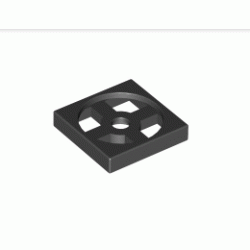 Въртяща се плочка 2X2, долна част: {черен}