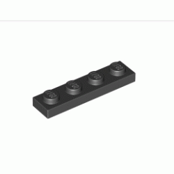 Плочка 1X4: {черен}