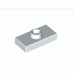 Плочка 1X2 с 1 пъпка, (b) с долен жлеб (джъмпер): {бял}