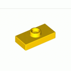 Плочка 1X2 с 1 пъпка, (b) с долен жлеб (джъмпер): {ярко жълт}