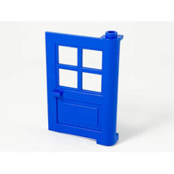 Door 1 x 4 x 5 with 4 Panes: {ярко син}