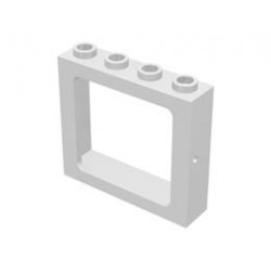 Window 1 x 4 x 3 Train - Hollow Studs: {бял}