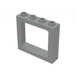 Window 1 x 4 x 3 Train - Hollow Studs: {сив}