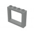 Window 1 x 4 x 3 Train - Hollow Studs: {сив}